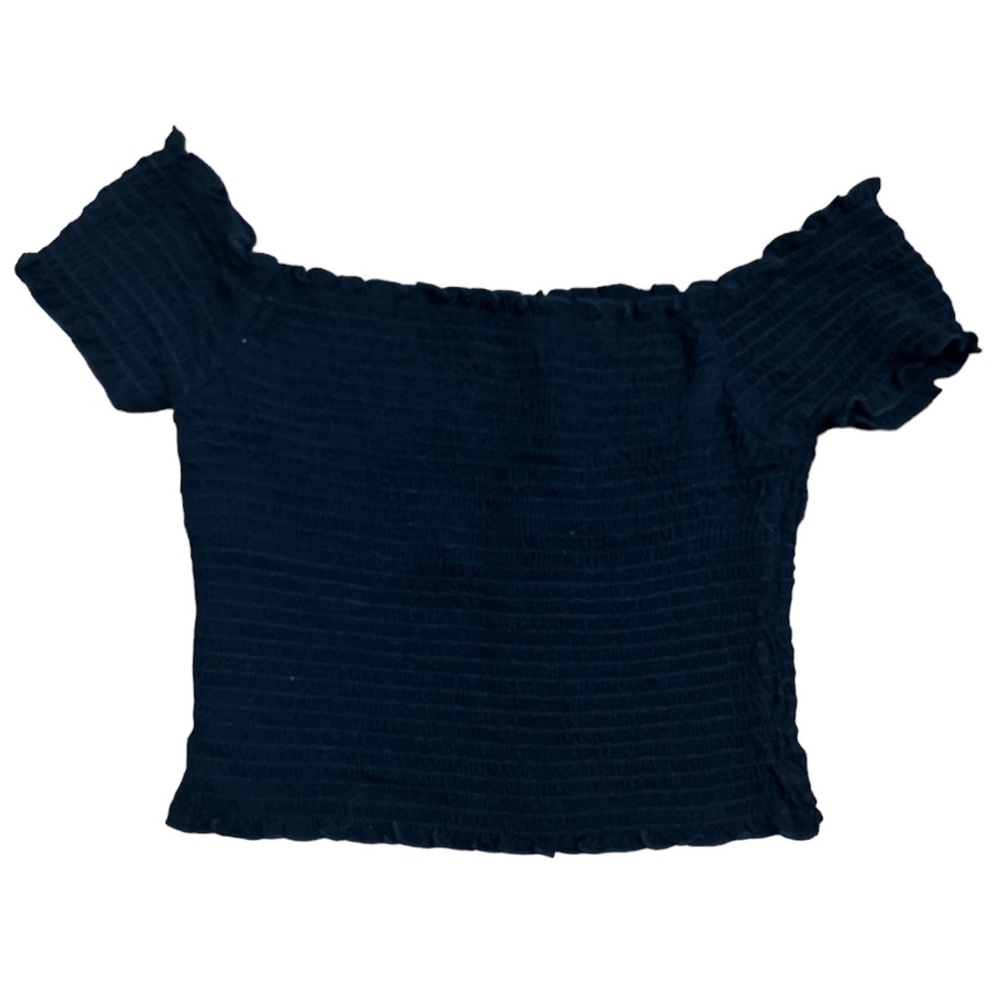 Black off the shoulder shirt